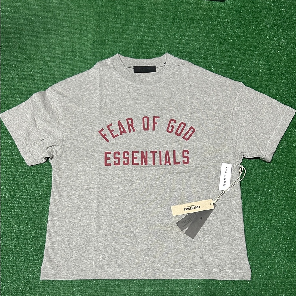 Fear of god essentials dark heather tee size XS